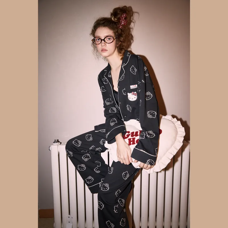 GUKOO x Hello Kitty Pajama Set Women's Graphite Gray-2