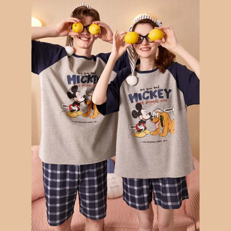 GUKOO x Disney Mickey Series Pajama Set Men's Silver Gray-1