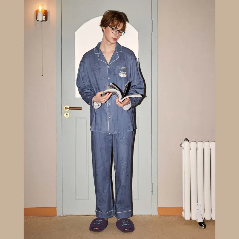 GUKOO x Disney Pajama Set Men's Deep Sea Blue-3