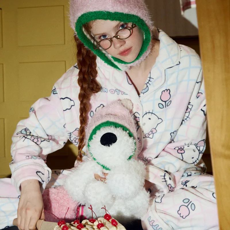 GUKOO x HelloKitty Pajama Set Women's Blue Pink-4