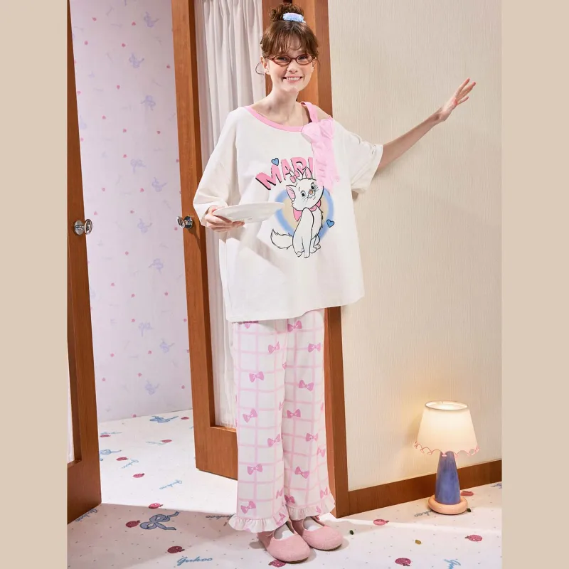GUKOO x Disney Pajama Set Women's Milk White-3