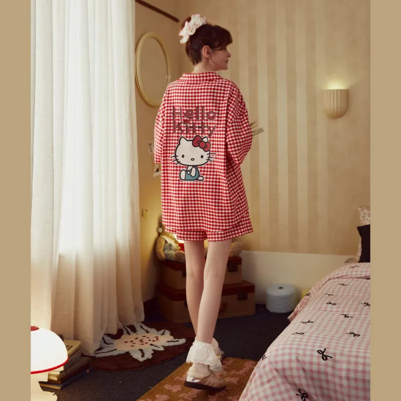 GUKOO x Hello Kitty Sanrio Series Pajama Set Women's Magenta-2