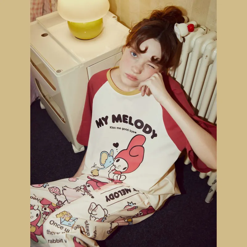GUKOO x Sanrio/ Melodi Pajama Set Women's Pearl White-1