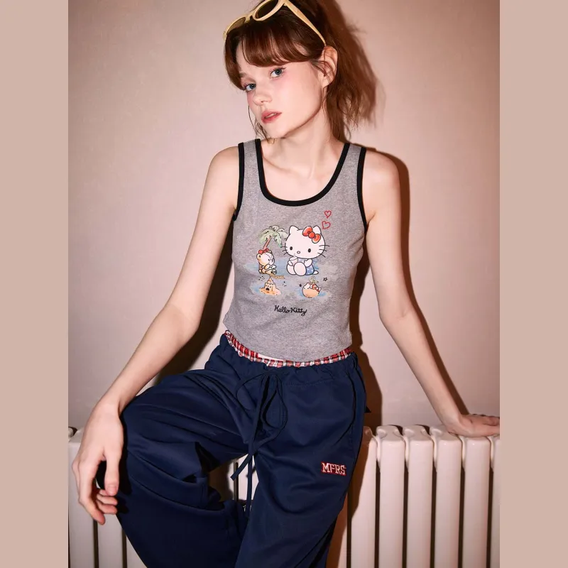GUKOO x Hello Kitty Sanrio Series Tank Tops Women's Smoke Gray-1