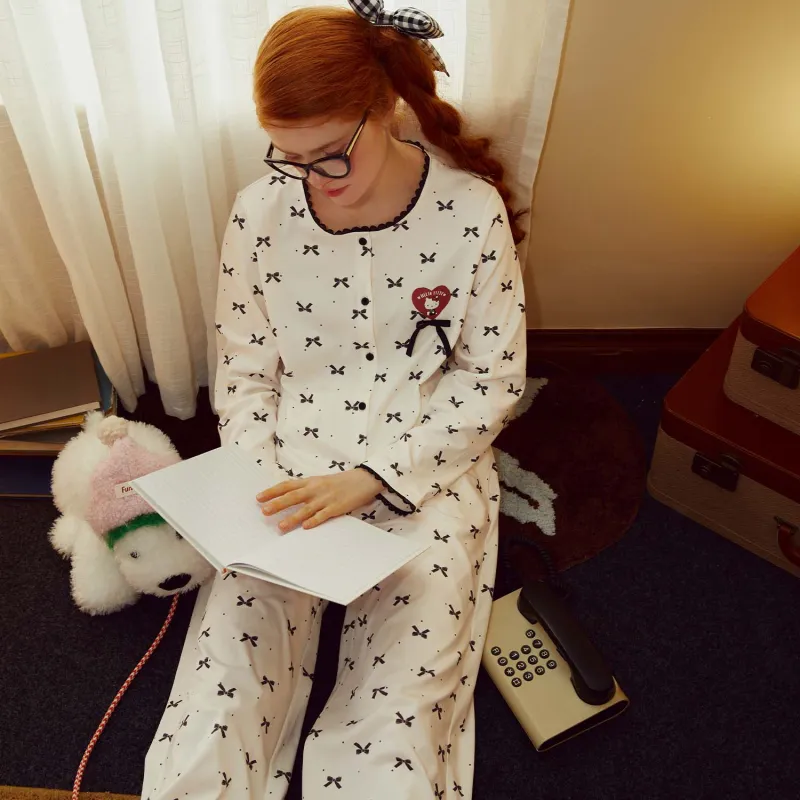 GUKOO x Hello Kitty Sanrio Series Pajama Set Women's Smoke White-1