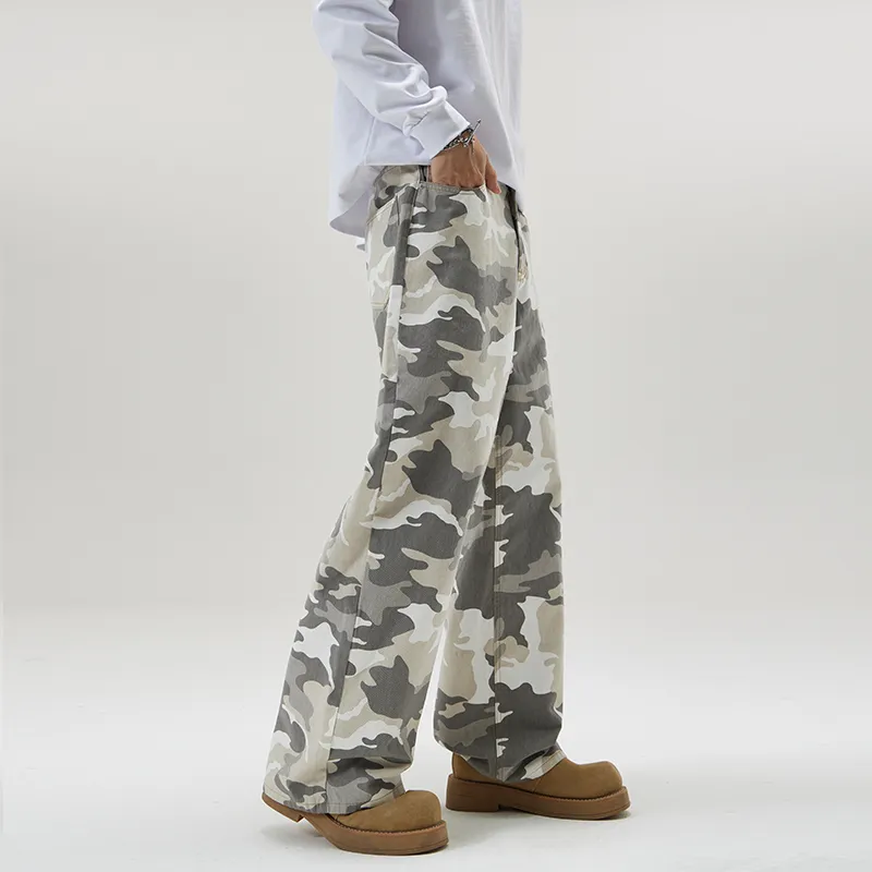 RAMPAGE Jeans Unisex Gray And White Camouflage-4