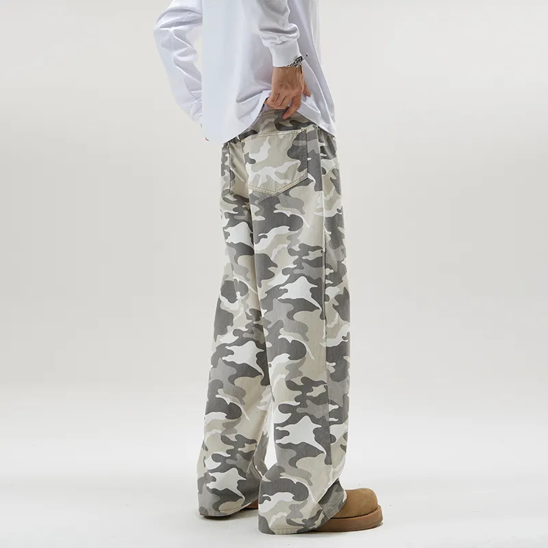 RAMPAGE Jeans Unisex Gray And White Camouflage-6