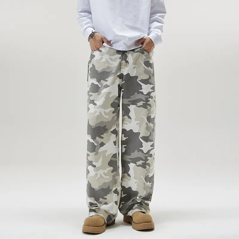 RAMPAGE Jeans Unisex Gray And White Camouflage-2
