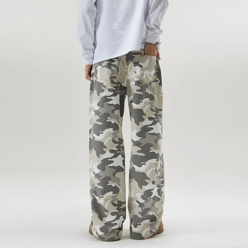 RAMPAGE Jeans Unisex Gray And White Camouflage-5