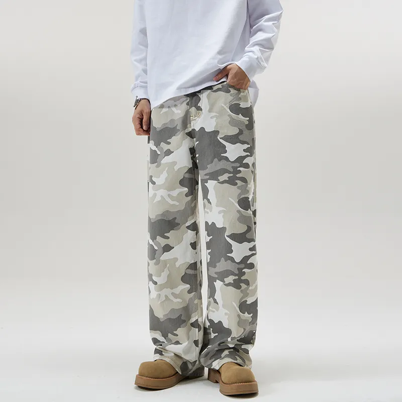 RAMPAGE Jeans Unisex Gray And White Camouflage-3