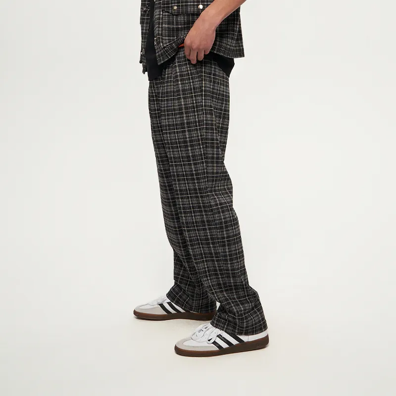 AVENUE&SON Casual Pants Unisex Plaid-4