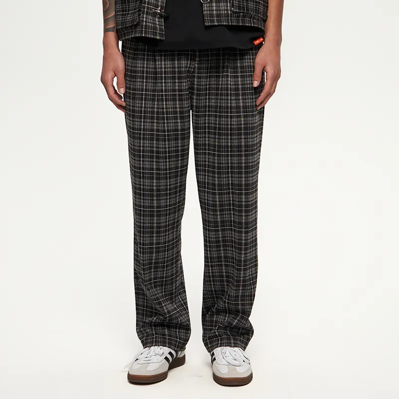 AVENUE&SON Casual Pants Unisex Plaid-3