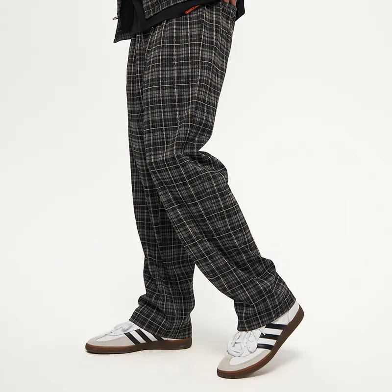 AVENUE&SON Casual Pants Unisex Plaid-2