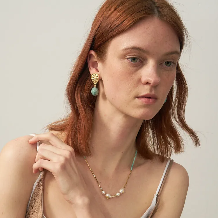 Lost In Echo Waterdrop Heart Shaped Earrings Women's-4