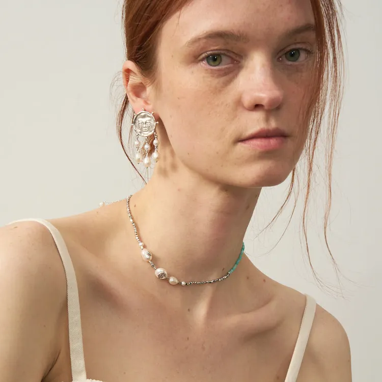 Lost In Echo Light Fringe Pearl Drop Earrings Hoop Earrings Women's-10