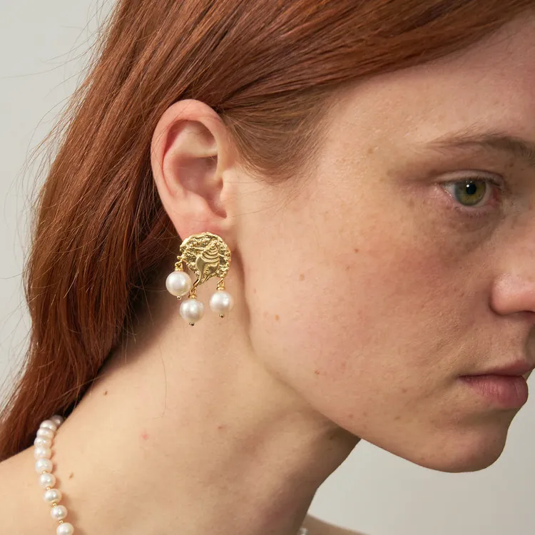 Lost In Echo Gold Plated Copper Earrings Women's-2