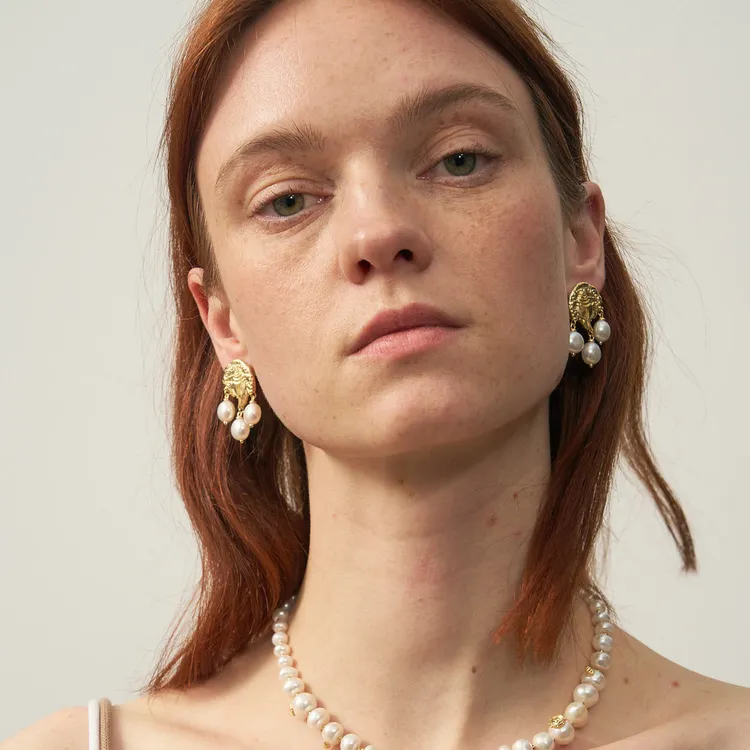 Lost In Echo Gold Plated Copper Earrings Women's-3