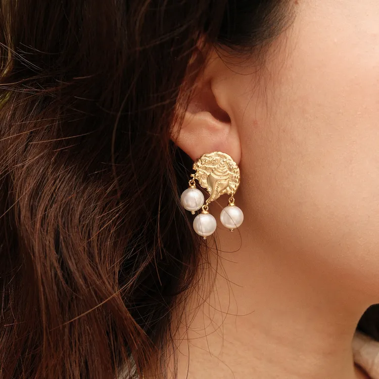 Lost In Echo Gold Plated Copper Earrings Women's-4