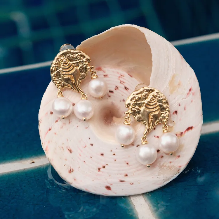 Lost In Echo Gold Plated Copper Earrings Women's-1