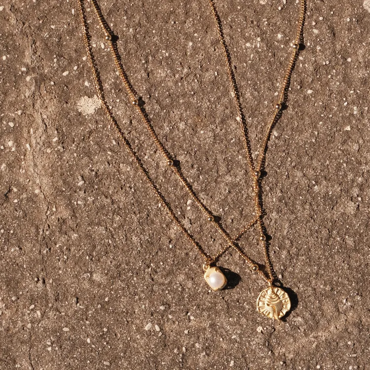 Lost In Echo Shell Pearl Double Layer Layering Necklaces Women's-2