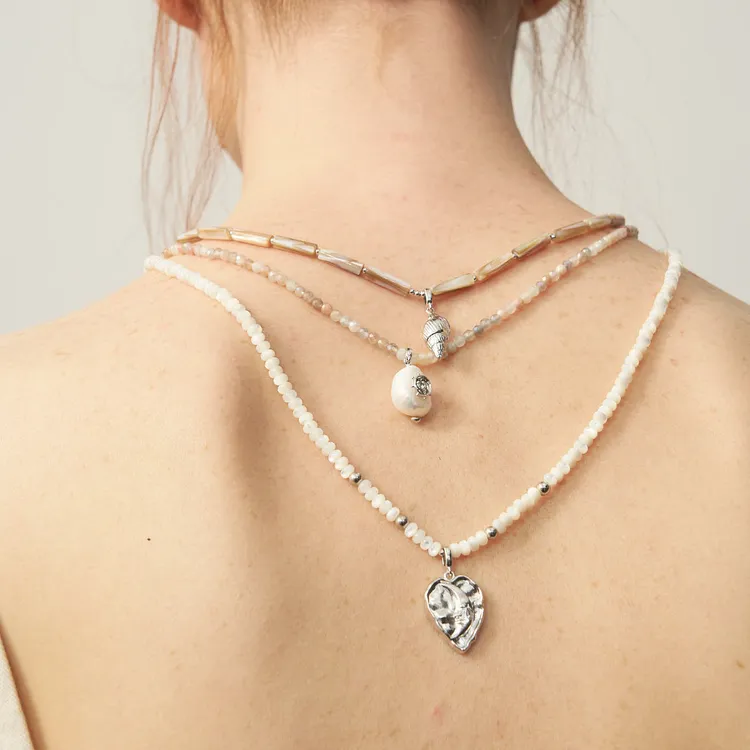 Lost In Echo White Gold Plated Copper Necklaces Women's-3