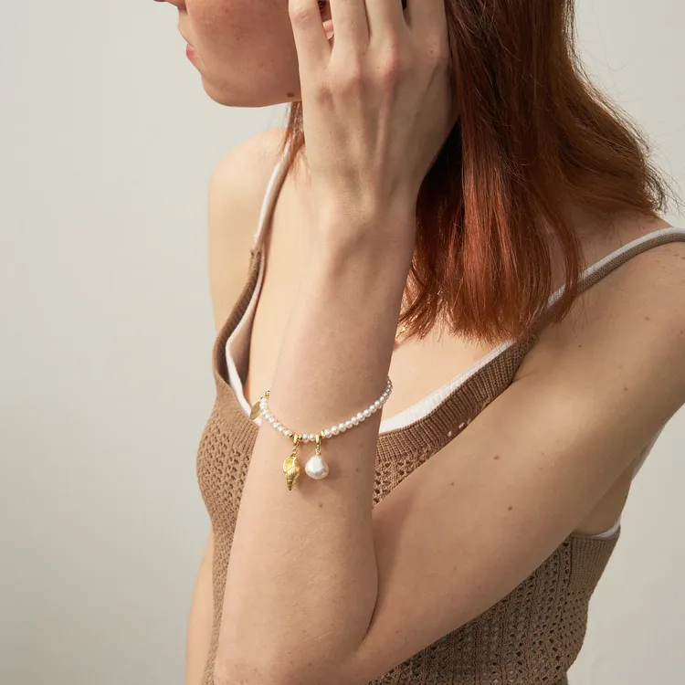 Lost In Echo Copper Plated With 14k Gold Bracelets Women's-3