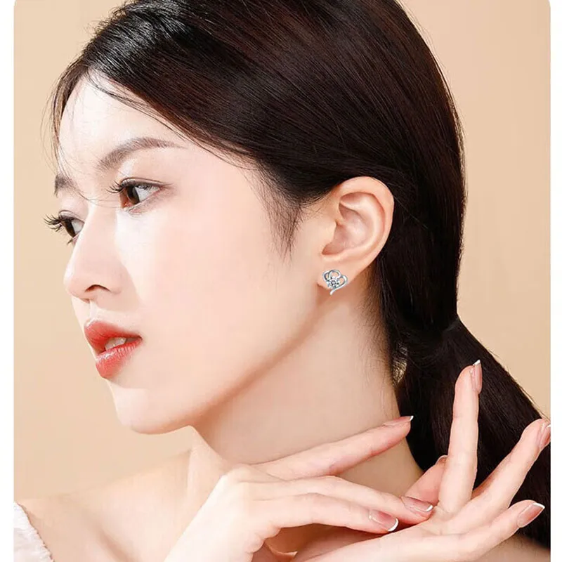 GAGA S925 Silver Stud Stud Earrings Women's-7