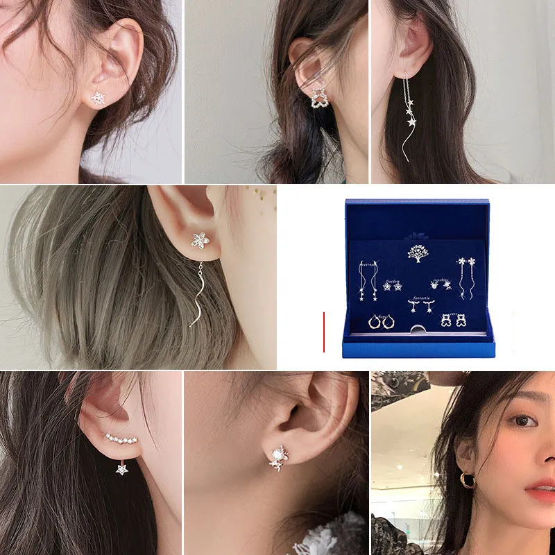 GAGA S925 Silver Stud Stud Earrings Women's-4