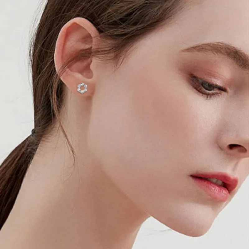 GAGA S925 Silver Stud Stud Earrings Women's-6