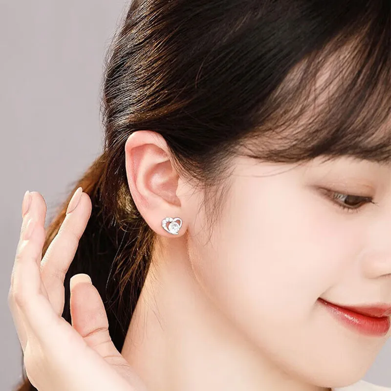 GAGA S925 Silver Stud Earrings Women's-3