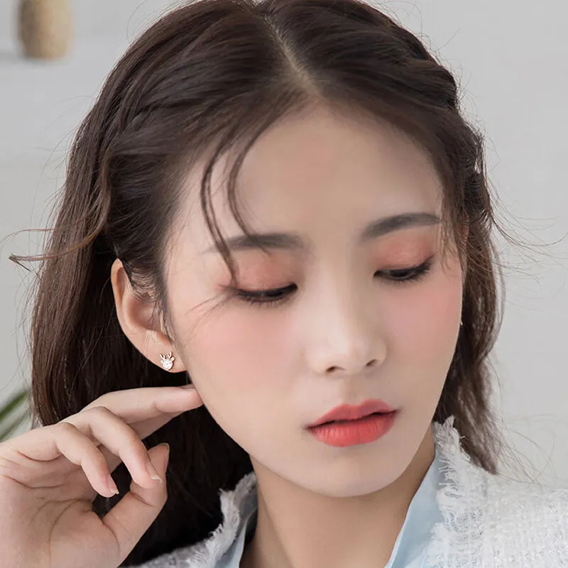 GAGA S925 Silver Stud Stud Earrings Women's-6
