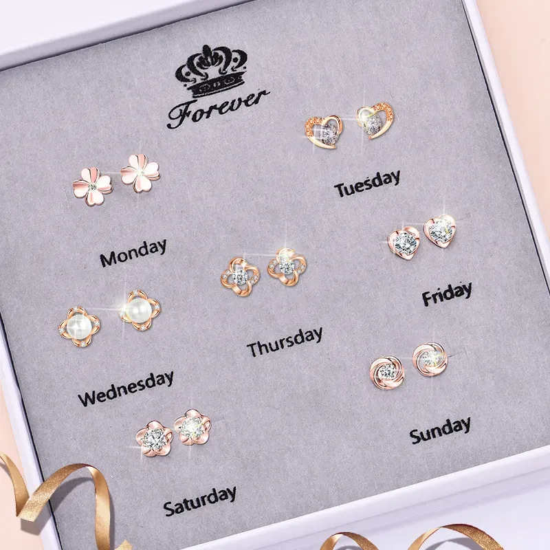 GAGA 925 Silver Stud Stud Earrings Women's-2