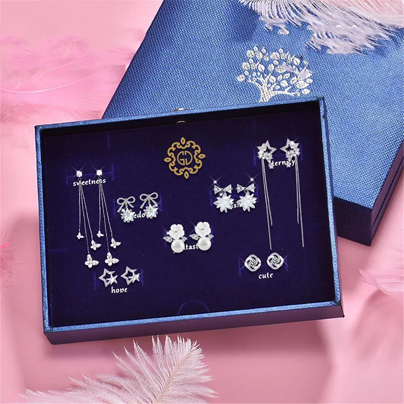 GAGA S925 Sterling Silver Stud Stud Earrings Women's-5