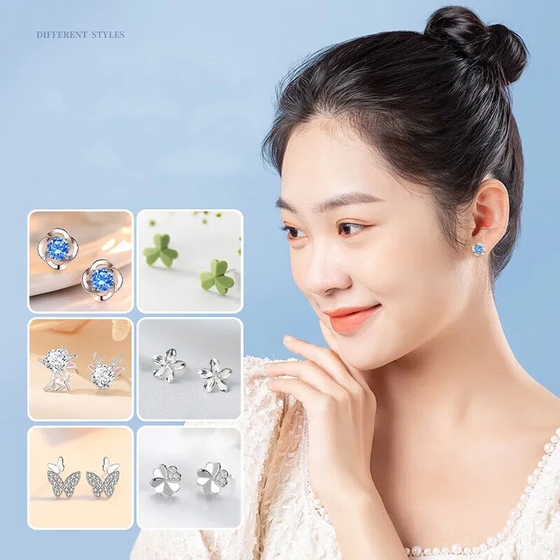 GAGA S925 Silver Stud Stud Earrings Women's-4
