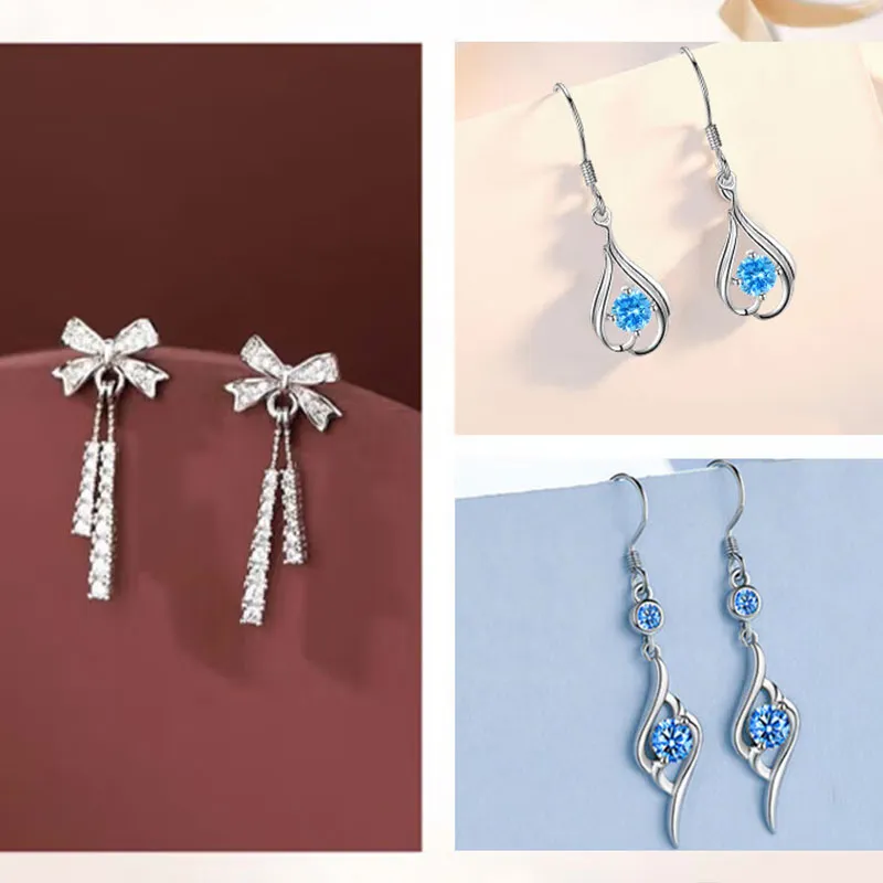 GAGA S990 Fine Silver Stud Earrings Women's-5