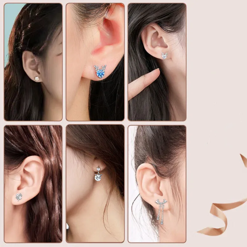 GAGA S925 Silver Stud Stud Earrings Women's-5