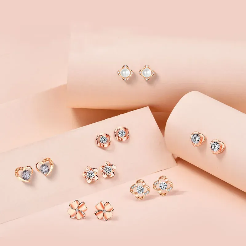 GAGA 925 Silver Stud Stud Earrings Women's-6