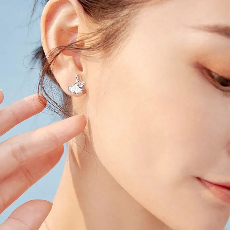 GAGA S 990 Silver Stud Earrings Women's-4