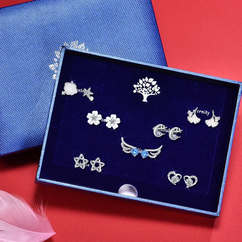 GAGA S 990 Silver Stud Earrings Women's-3