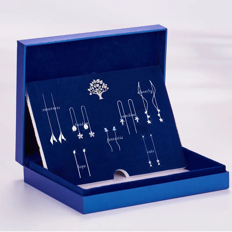 GAGA S925 Silver Stud Drop Earrings Women's-1