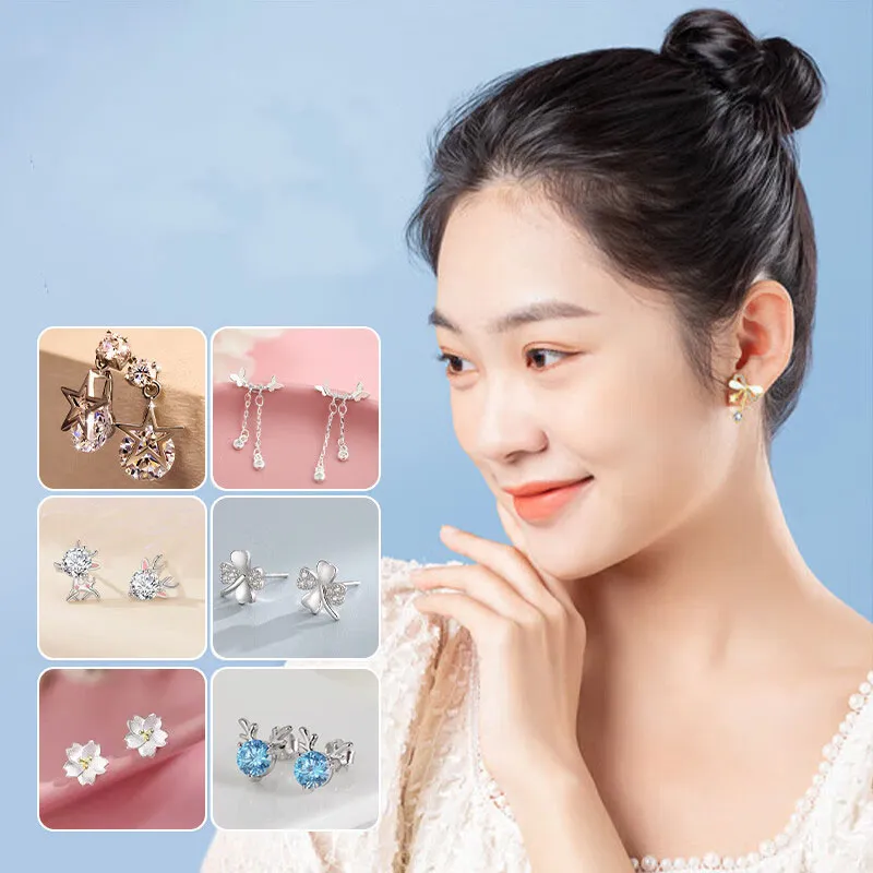 GAGA S925 Silver Stud Stud Earrings Women's-6