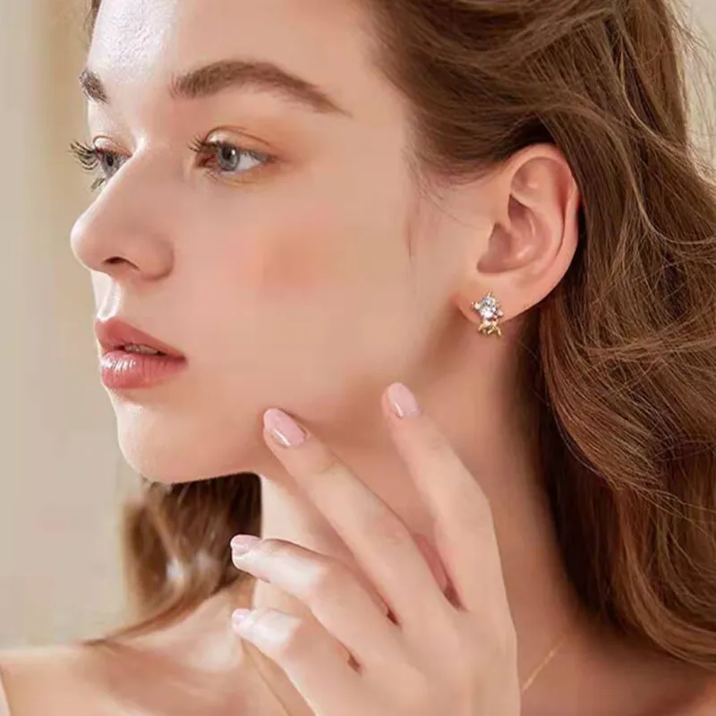 GAGA S925 Silver Stud Stud Earrings Women's-7