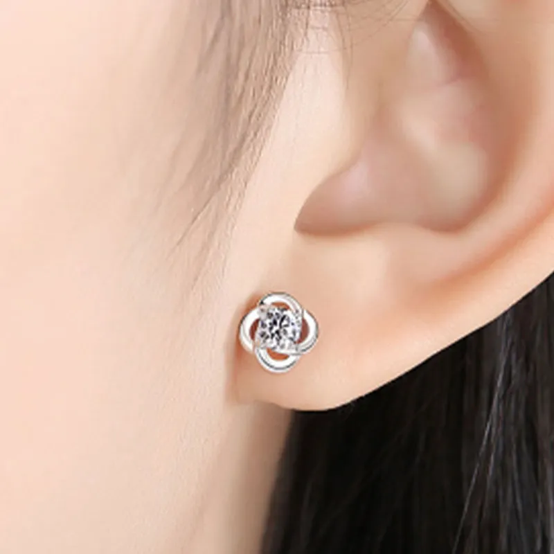 GAGA S925 Silver Stud Stud Earrings Women's-5