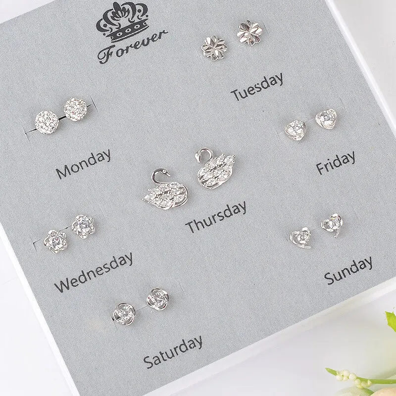 GAGA S925 Silver Stud Earrings Women's-1