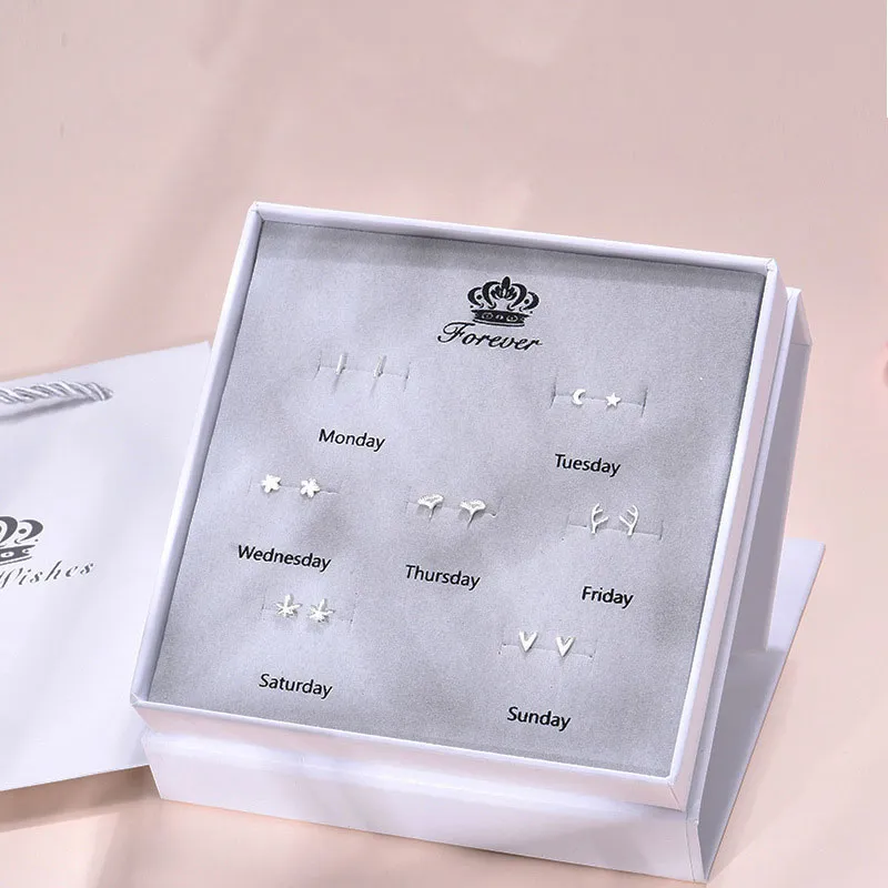 GAGA S 990 Silver Stud Earrings Women's-2