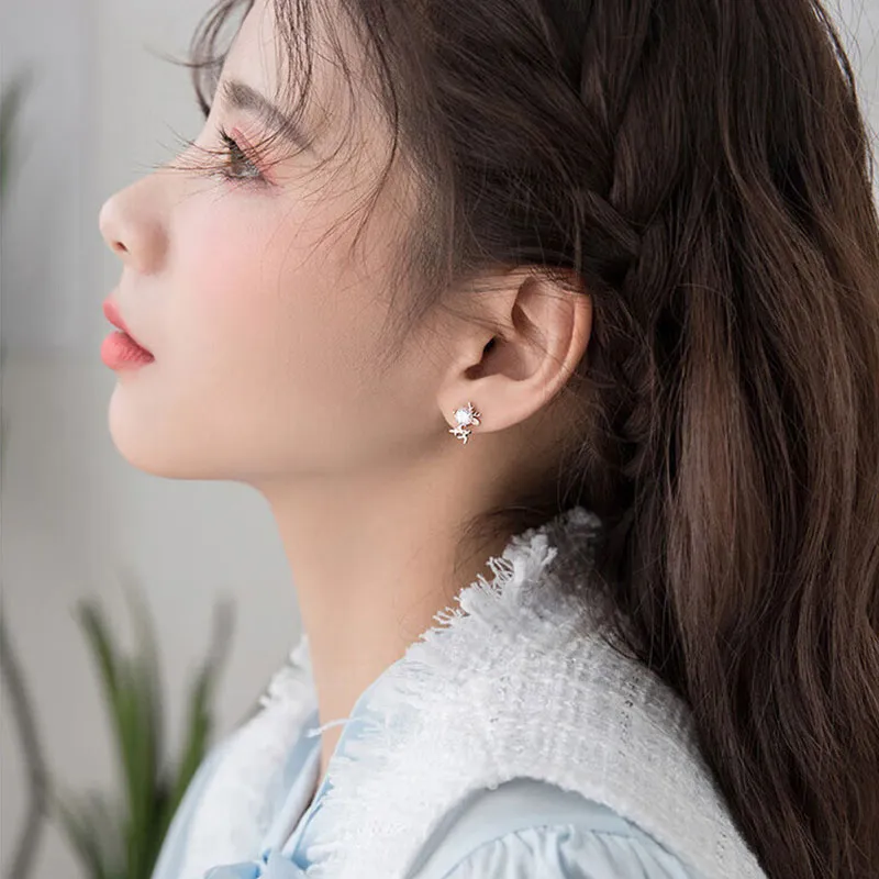 GAGA S925 Silver Stud Stud Earrings Women's-4
