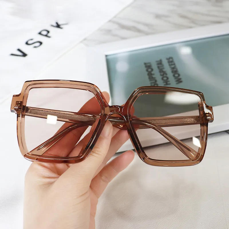 Pair Ponyo TR/Memory Plastic Square Sun Eyes Unisex Tea Brown-4