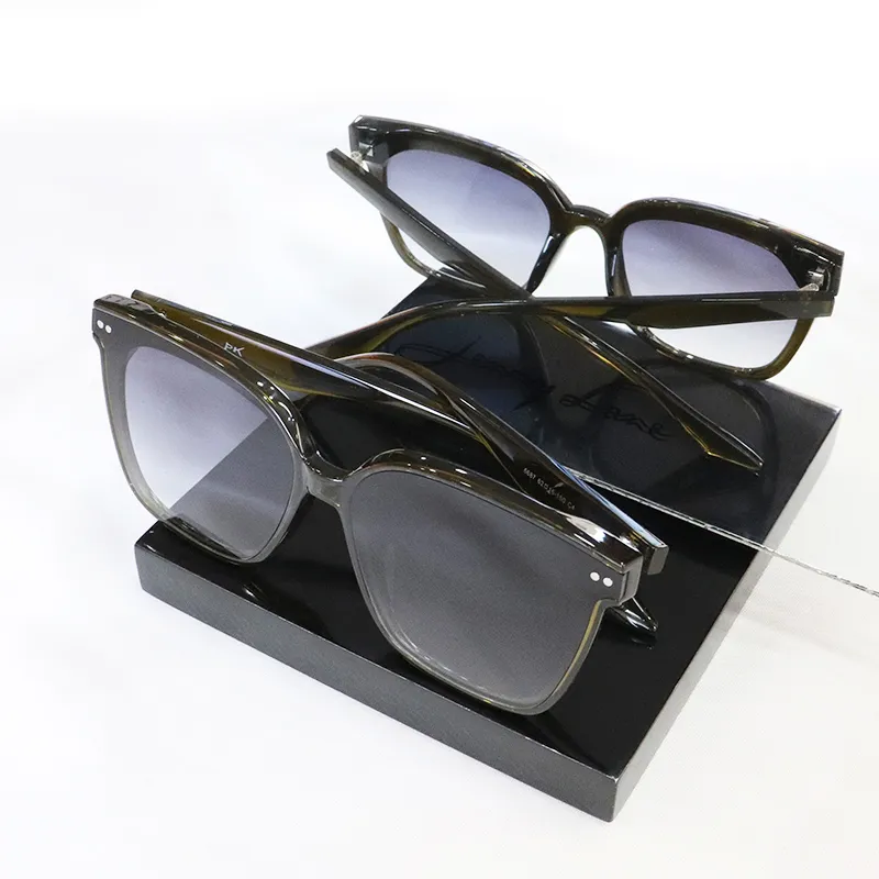 Pair Ponyo TR/Memory Plastic Square Sunglasses Unisex Green-2