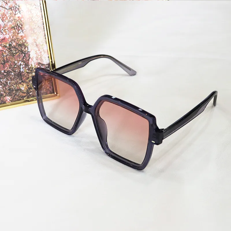 Pair Ponyo TR/Memory Plastic Square Sunglasses Unisex Purple Box-4
