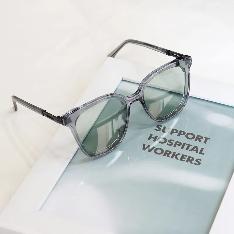Pair Ponyo TR/Memory Plastic Irregular Shape Sunglasses Unisex Light Gray Frame-3